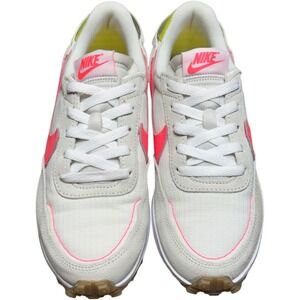 Nike Waffle Debut Sneakers Women's 7 White Pink Yellow Retro Running Shoes